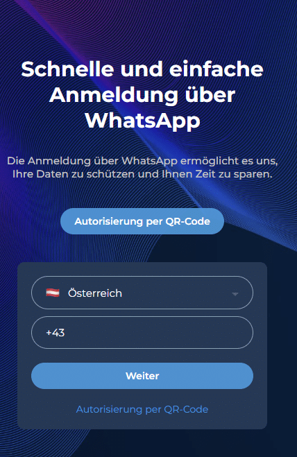 Die Fake-Seite verschiebt die angebliche Abstimmung in eine WhatsApp-„Autorisierung“ per Nummer oder QR-Code | Screenshot/Mimikama