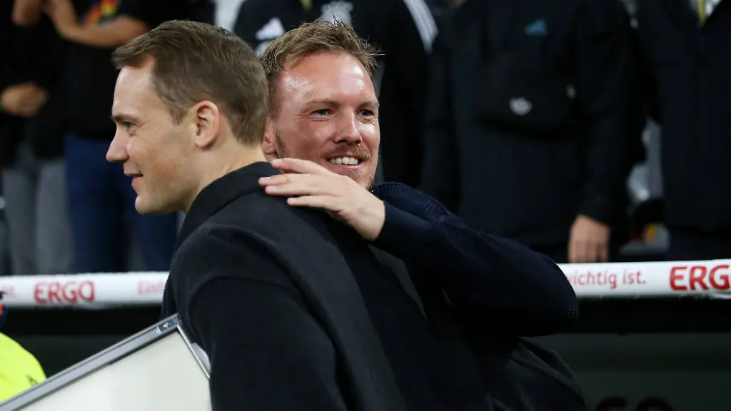 BAU-14-10-2024-Muenchen-Fussball-Laenderspiel-Deutschland-vs-Niederlande-v-l-Manuel-Neuer-Trainer-Julian-Nagelsmann-GER-BAU-14-10-2024-Munich-International-soccer-match-Germany-vs