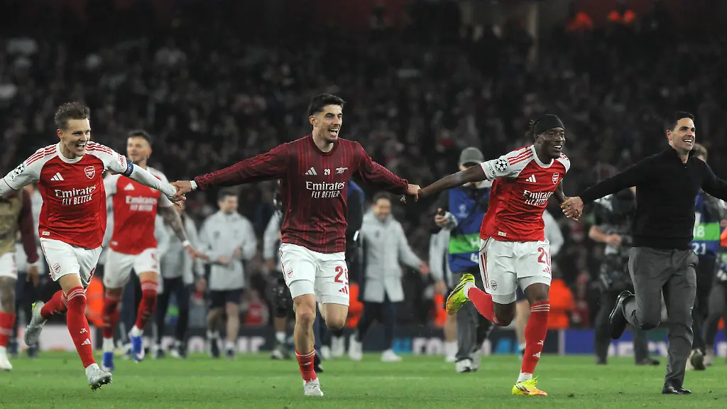 Football-2025-2026-UEFA-Champions-League-Semi-Final-Second-Leg-Arsenal-1-vs-Atletico-Madrid-1-Emirates-Stadium-Tuesday-5th-May-2026-Arsenal-celebrate-l-r