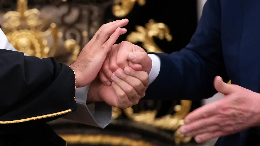 President-Donald-Trump-shakes-hands-with-Saudi-Arabia-s-Crown-Prince-Mohammed-bin-Salman-during-a-bi-lateral-meeting-in-the-Oval-Office-at-the-White-House-in-Washington-DC-on-Tuesday-November-18-2025-The-two-leaders-are-expected-to-discuss-defense-nuclear-power-technology-and-Israel-during-the-visit