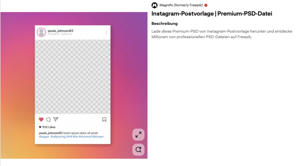 Der angebliche Instagram-Post lässt sich auf eine frei verfügbare Vorlage zurückführen. Die Darstellung ist damit kein Beleg für eine tatsächliche Veröffentlichung.