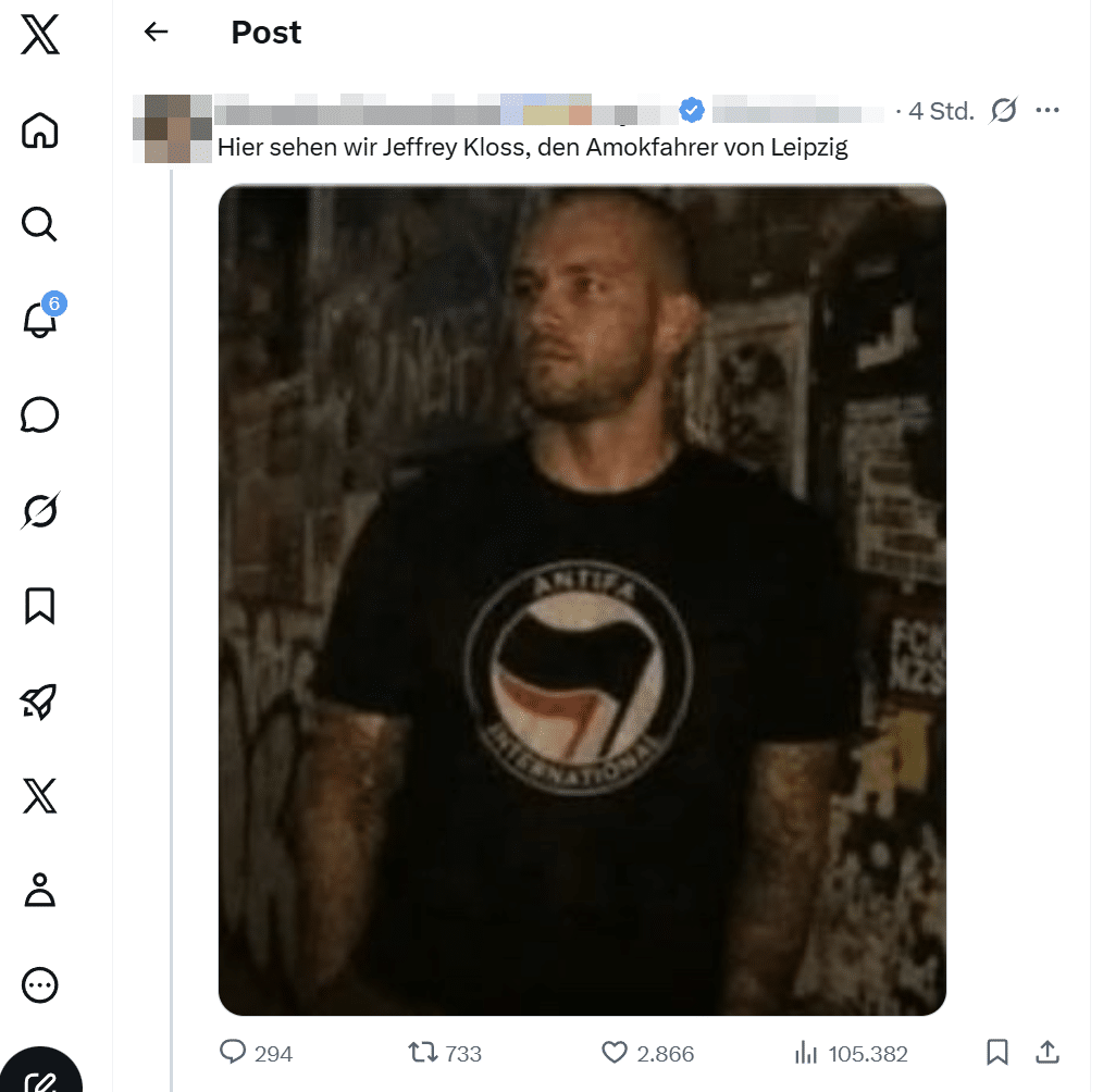 Der Post nennt einen Namen und zeigt ein Bild – beides ist derzeit nicht durch verlässliche Quellen gedeckt.