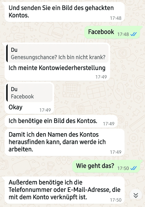 Facebook-Konto gehackt: Warum wollen Fremde helfen?