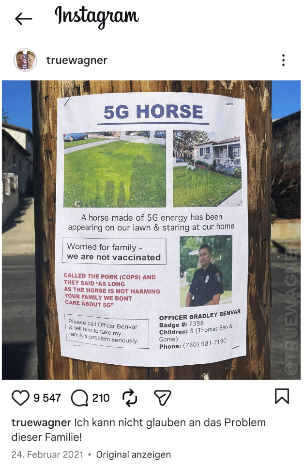 Ist das „5G Pferd“-Plakat echt?