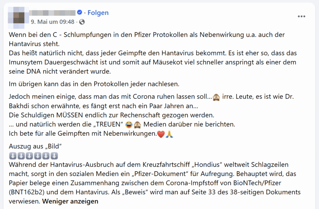 Hantavirus als Impfnebenwirkung? Falsche Behauptungen entlarvt!
