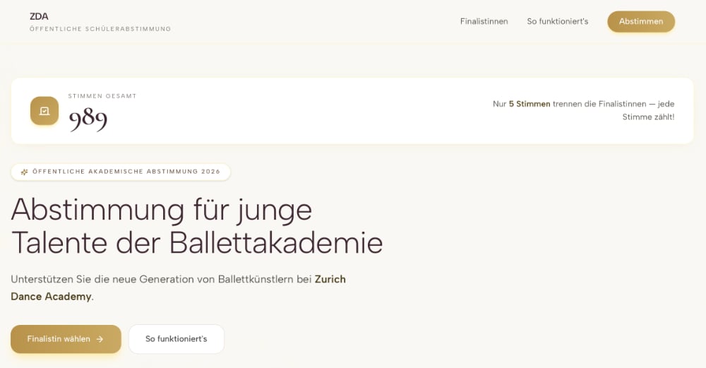Screenshot der gefälschten Abstimmungs-Seite