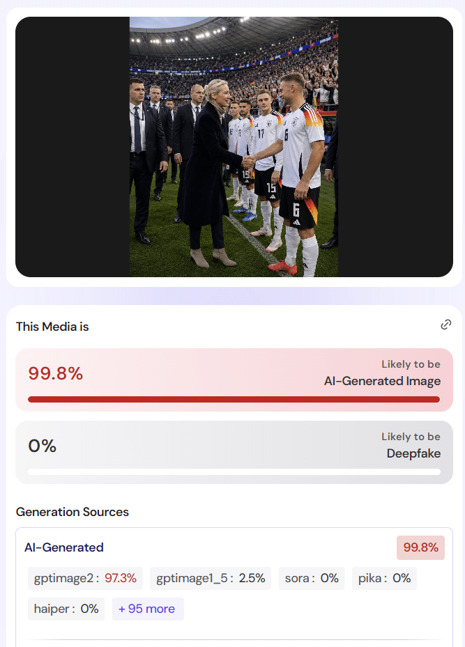 Weidel bei WM 2026? KI-Bild täuscht Szene vor