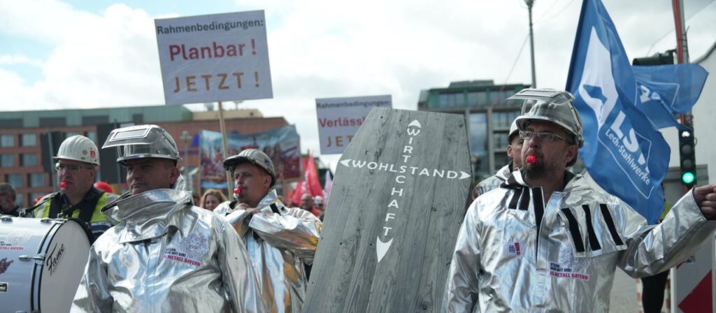 Proteste in Berlin und Völklingen – IG Metall bangt um Stahljobs