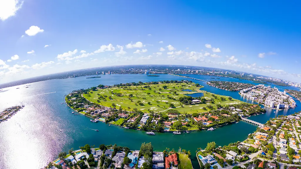 Aerial-stock-image-Miami-Beach-Indian-Creek-Island-and-bay