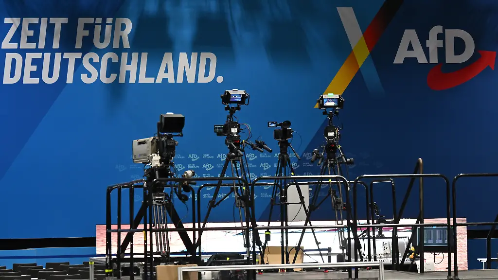 Fernsehkameras-stehen-vor-der-Buehne-in-der-Messe-Erfurt-Am-4-und-5-Juli-findet-der-Bundesparteitag-der-AfD-in-der-Messe-Erfurt-statt