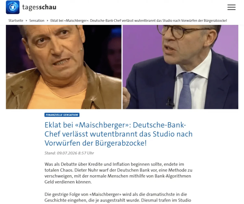 Gefälschter Tagesschau-Artikel über Eklat bei Maischberger