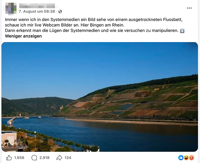 Rhein-Bilder widerlegen den Klimawandel nicht