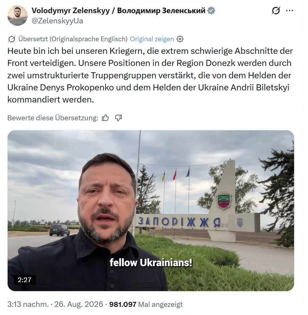 Selenskyj-Video: Kein Beleg für Greenscreen