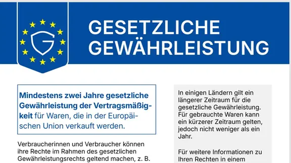 Das neue Gewährleistungslabel in der EU.