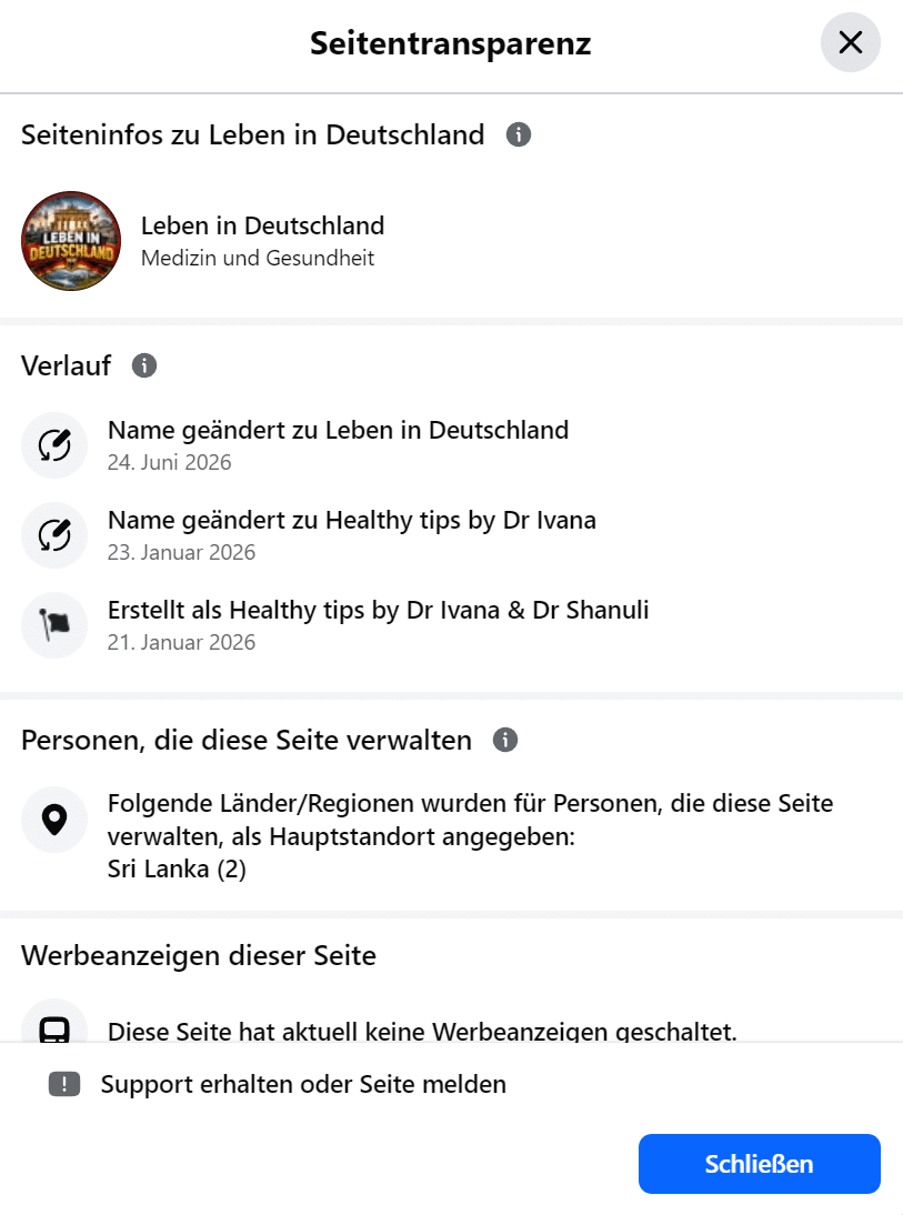 Seiteninformationen über Leben in Deutschland