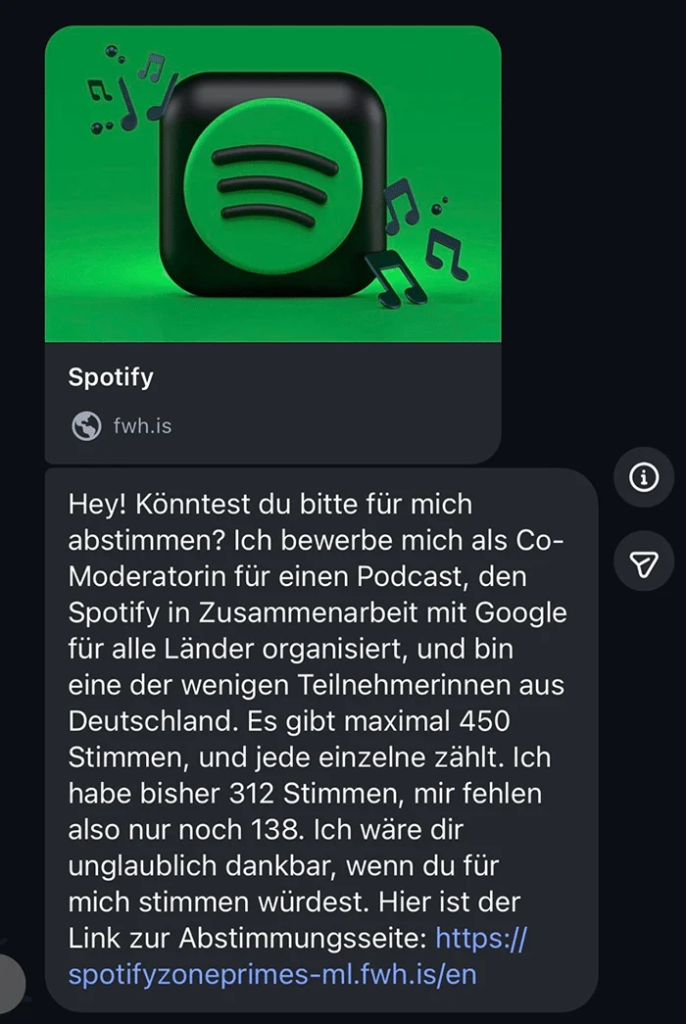 Ist das Spotify-Voting auf WhatsApp echt?