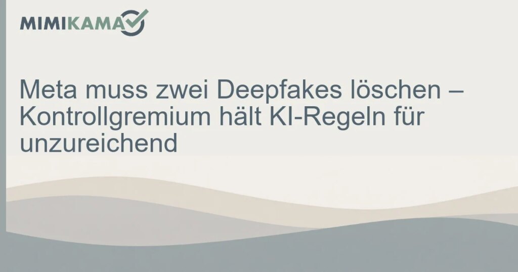 Meta muss Deepfakes löschen: Board kritisiert KI-Regeln