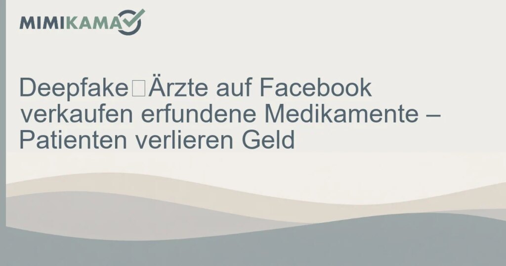 Deepfake‑Ärzte verkaufen erfundene Medikamente