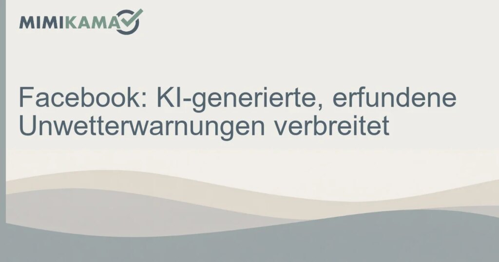 KI‑Fake‑Unwetterwarnungen auf Facebook