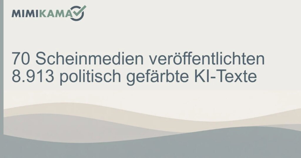 70 Scheinmedien verbreiteten 8.913 KI-Texte