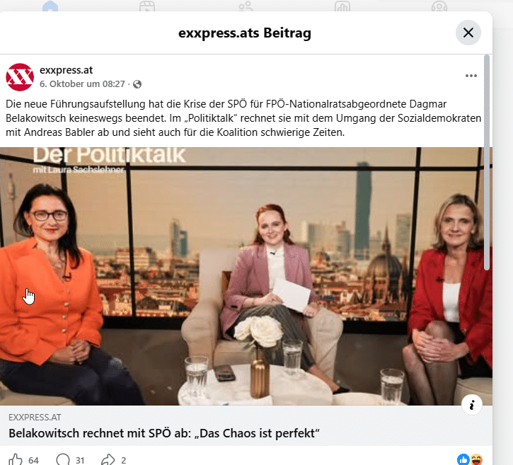 Screenshot eines eXXpress-Beitrags aus dem zweiten Untersuchungsstrang