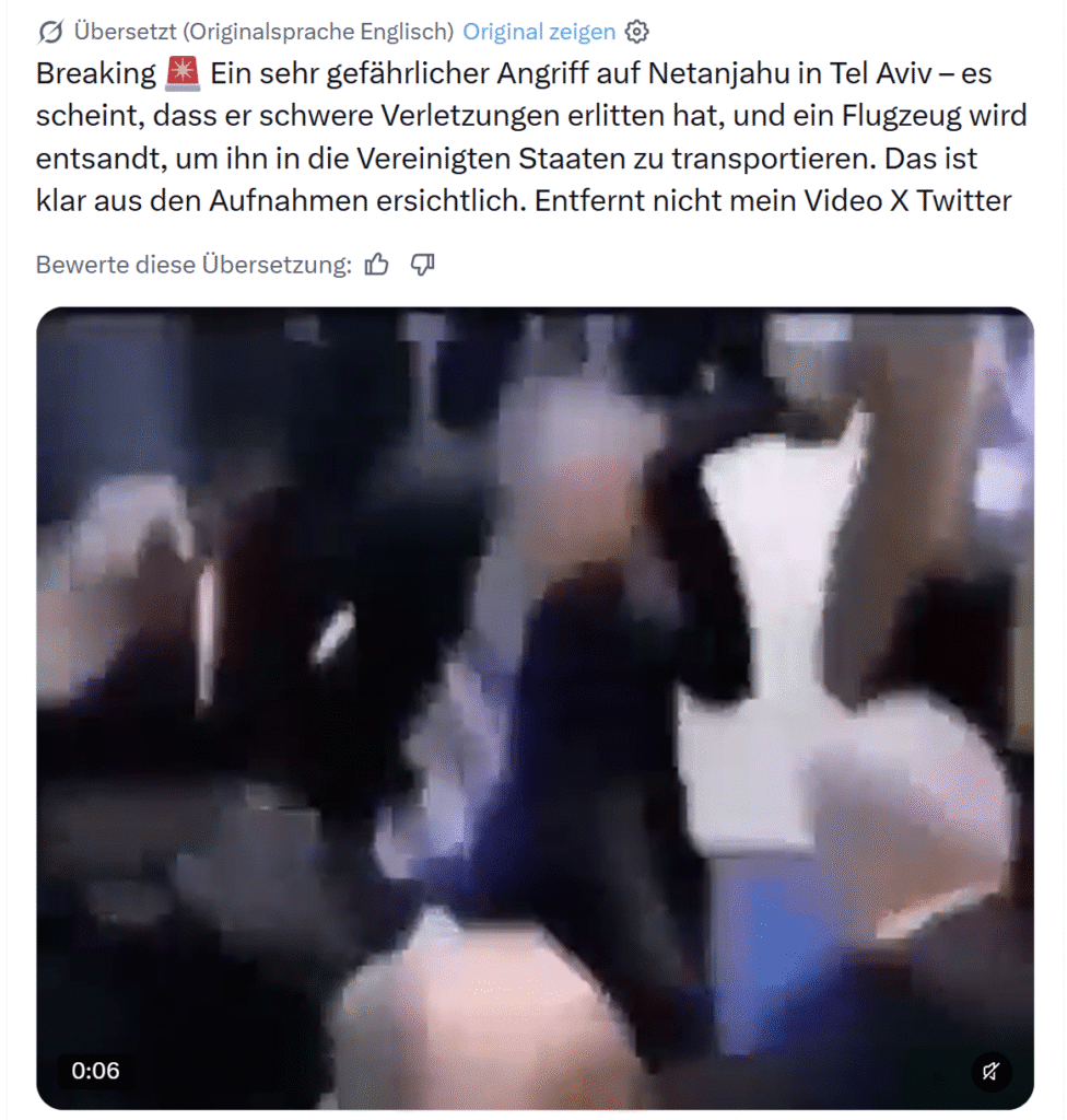 Netanjahu: Angriffsvideo stammt aus Bulgarien 2013