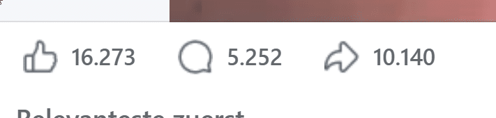 Facebook-Zähler mit 16.273 Reaktionen, 5.252 Kommentaren und 10.140 Teilungen