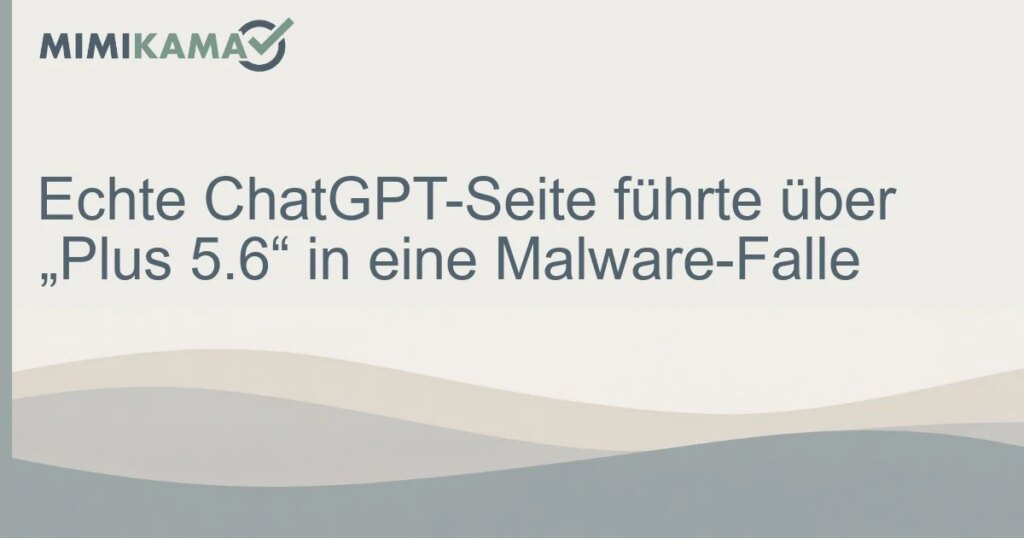„Plus 5.6“: Malware-Falle auf echter ChatGPT-Seite