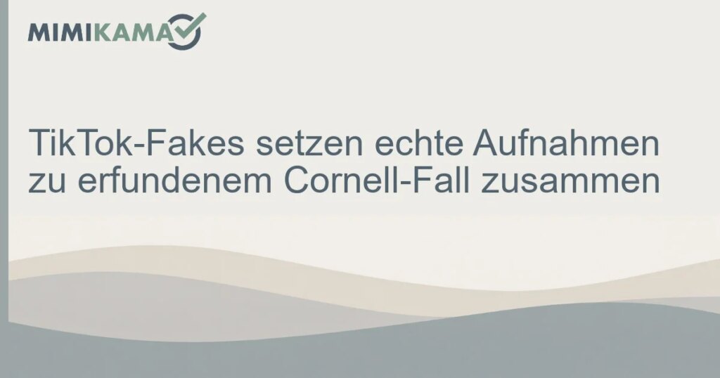 Cornell-Fake auf TikTok nutzt echte Aufnahmen