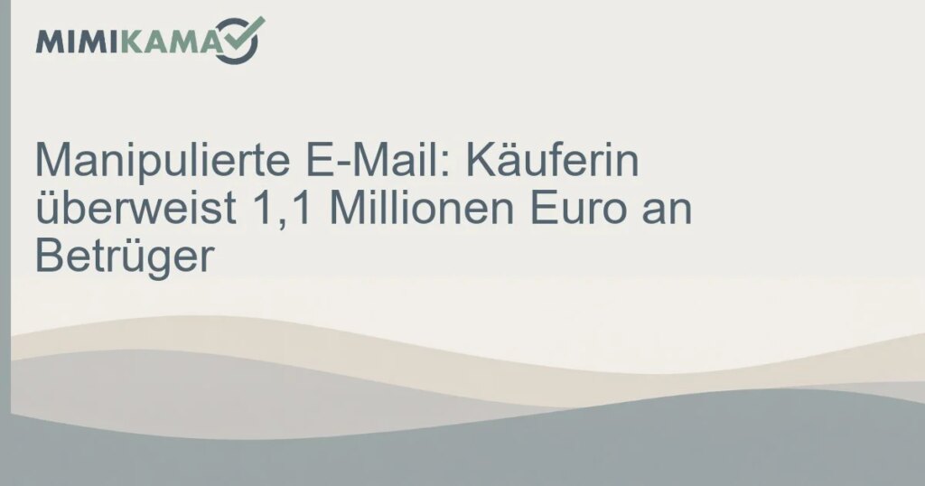 Manipulierte E-Mail: 1,1 Millionen Euro überwiesen